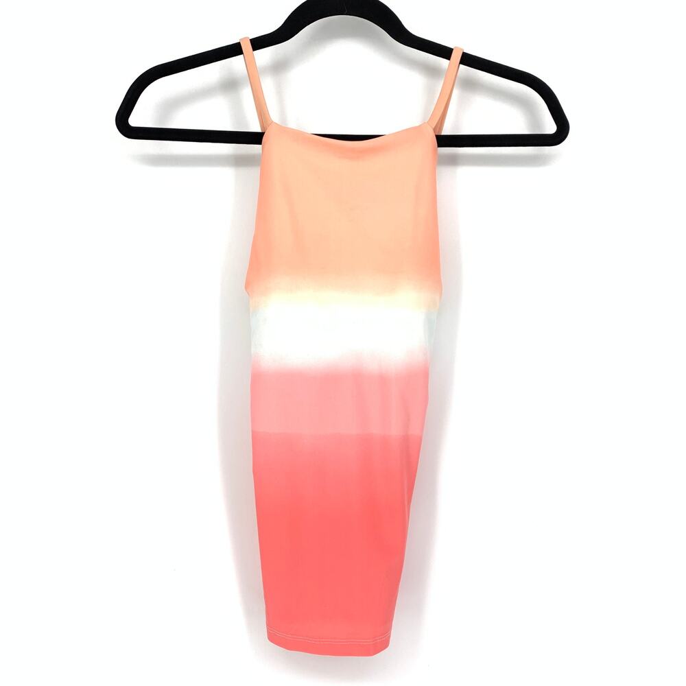 Old Navy Tankini Swim Top Women's Size Small Cross Back Ombre Orange Red NEW